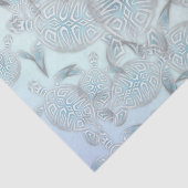 Silver Zee Turtles Paarse Patroon Tissuepapier (Detail)