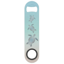 Silver Zee Turtles Turquoise Maritime Nautical Speed Flessenopener