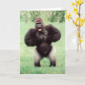 Silverback Gorilla Beating Chest Kaart (Gele Bloem)