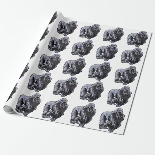 Silverback Gorilla Cadeaupapier (Uitgerold)