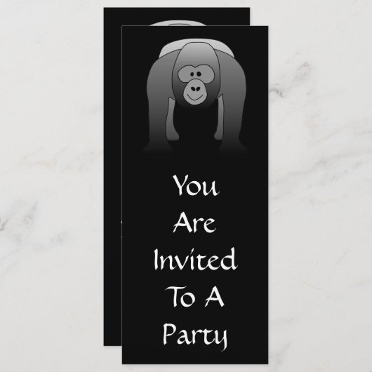 Silverback Gorilla Cartoon Kaart (Voorkant / Achterkant)