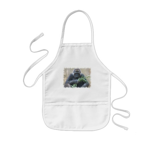 Silverback Gorilla Children's Apron Kinder Schort (Voorkant)