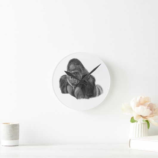 Silverback Gorilla Clock ゴリラの時計 Ronde Klok (Huis)
