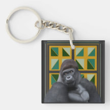 Silverback Gorilla Geel en Groen Geometrisch