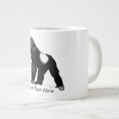  Silverback Gorilla Illustratie, zwart Extra Grote Beker (Voorkant rechts)