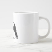  Silverback Gorilla Illustratie, zwart Extra Grote Beker (Rechts)