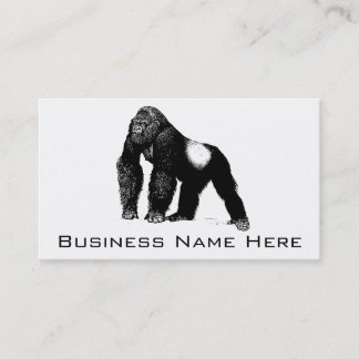 Silverback Gorilla Illustratie, zwart Visitekaartje