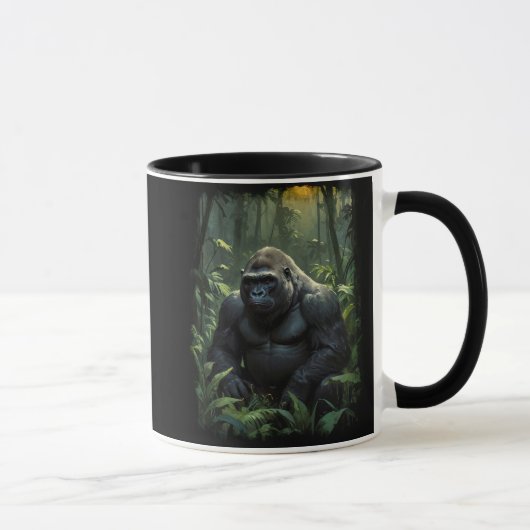 Silverback Gorilla in Rwandese Oerwoud Mok (Rechts)