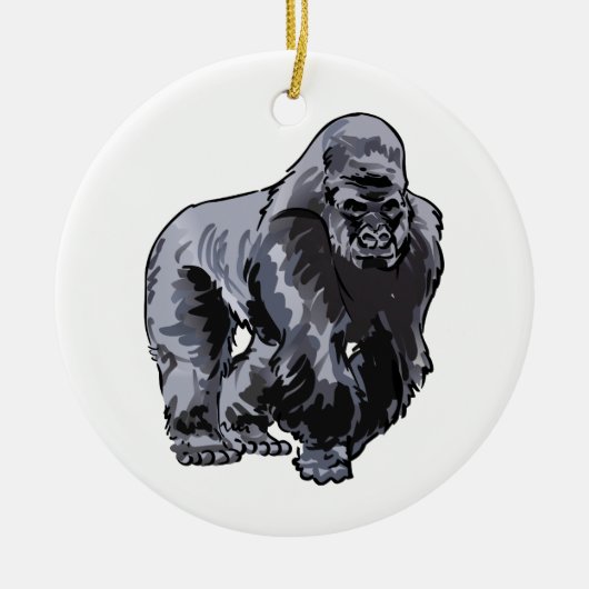 Silverback Gorilla Keramisch Ornament (Voorkant)