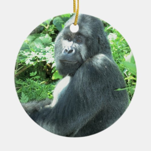 silverback Gorilla Keramisch Ornament (Voorkant)