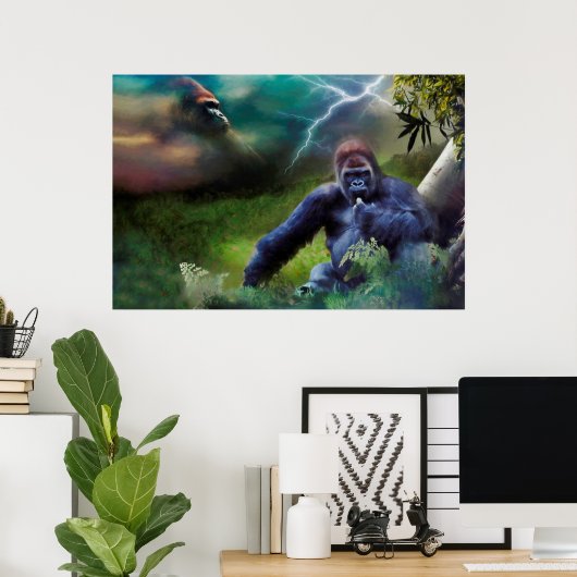 SILVERBACK GORILLA OERWOUD ENLIGHTENTIE POSTER (Thuiskantoor)