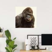 Silverback gorilla-portret poster (Thuiskantoor)