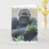 Silverback Gorilla Wenskaart Kaart (Gele Bloem)