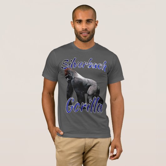 Silverback Gorilla Zoo Animal Primate T-Shirt (Voorkant volledig)