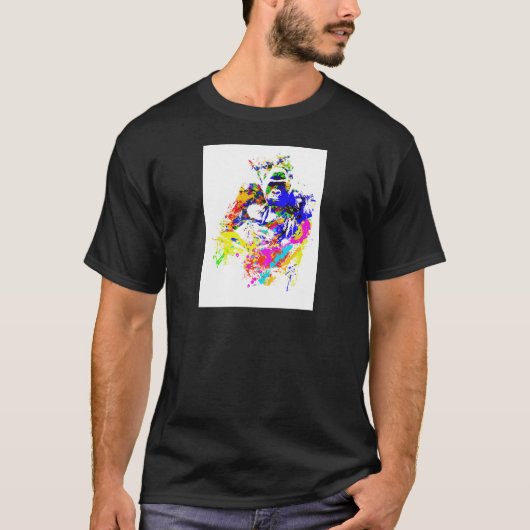 Silverback Lowland Gorilla Splatter Paint Effect T-shirt (Voorkant)