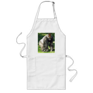 Silverback Male Lowland Gorilla die zich opstelt Lang Schort