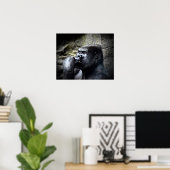 Silverback Mountain Gorilla Thinking Poster (Thuiskantoor)