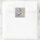 Silvered Aviary | A Paar Vierkante Sticker (Tas)