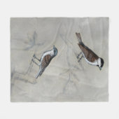 Silvered Aviary | Een paar vogels Fleece Deken (Voorkant (Horizontaal))