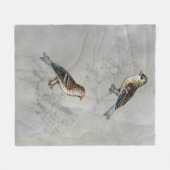 Silvered Aviary | Twee vogels Fleece Deken (Voorkant (Horizontaal))