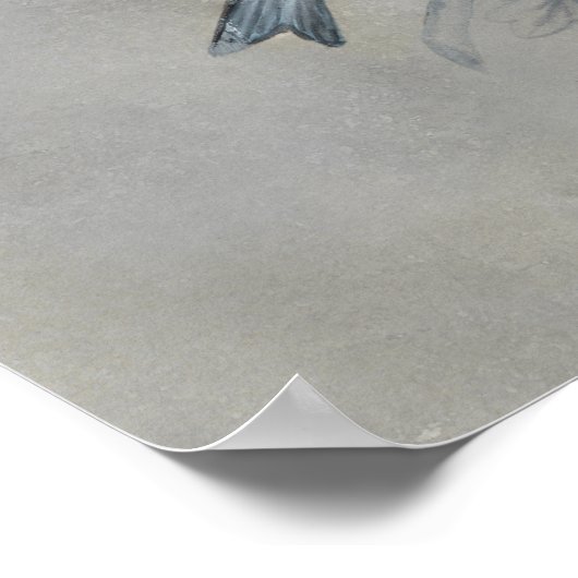 Silvered Aviary | Twee vogels Poster (Hoek)