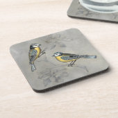 Silvered Aviary | Vogelpaar Bier Onderzetter (Linkerzijde)