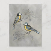 Silvered Aviary | Vogelpaar Briefkaart (Voorkant)