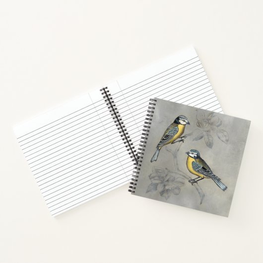 Silvered Aviary | Vogelpaar Notitieboek (Binnen)