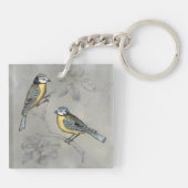 Silvered Aviary | Vogelpaar Sleutelhanger (Achterkant)