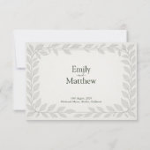 Silverleaf Elven Wedding – Leaf Reply Design Bedankkaart (Achterkant)