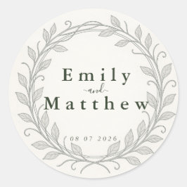 Silverleaf Elven Wedding Ronde Sticker