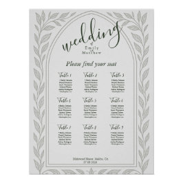 Silverleaf Elven Wedding Seating Chart Perfect Poster
