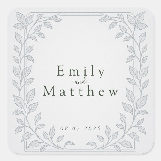 Silverleaf Elven Wedding Vierkante Sticker (Voorkant)