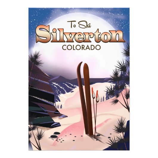 Silverton Colorado skiposter Foto Afdruk (Voorkant)