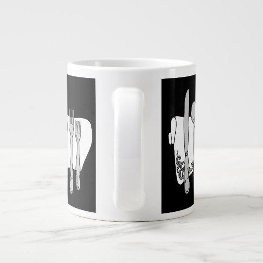 Silverware Black White Design Extra Grote Beker (Achterkant)