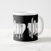 Silverware Black White Design Extra Grote Beker (Voorkant rechts)