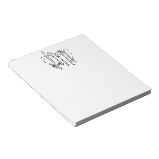 Silverware Black White Design Notitieblok (Schuin)