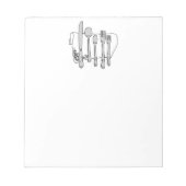Silverware Black White Design Notitieblok (Voorkant)