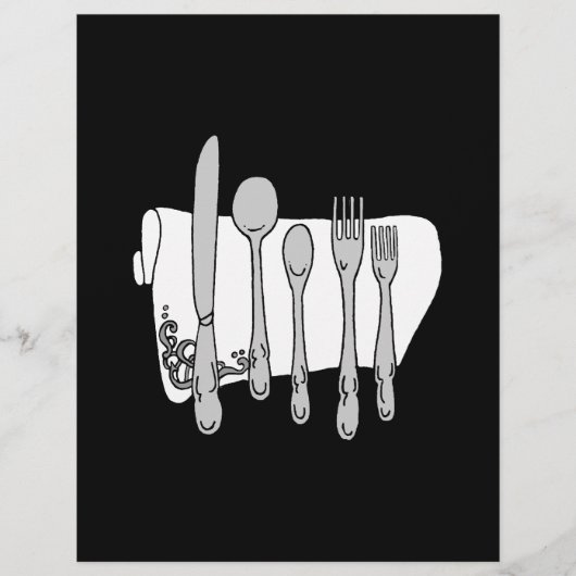 Silverware Custom Restaurant Menu Flyer Modèle (Devant)