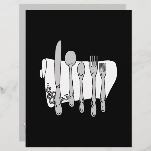 Silverware Custom Restaurant Menu Flyer Modèle (Devant / Derrière)