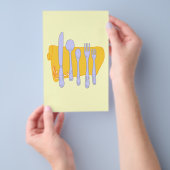 Silverware en Napkin Custom Menu Flyer-Sjabloon (Hand)