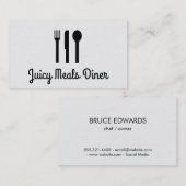 Silverware/Linen Pattern Visitekaartje (Voorkant / Achterkant)