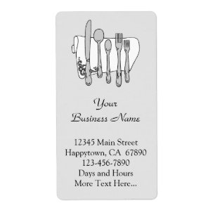 Silverware Restaurant Adverteren Aangepaste Sjablo Etiket