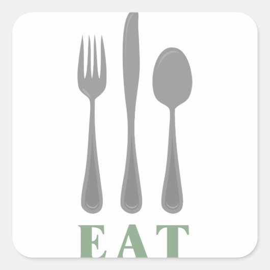 Silverware Vierkante Sticker (Voorkant)