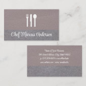 Silverwarepictogram | Leder | Linen Visitekaartje (Voorkant / Achterkant)