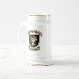 SilverWish Crest en motto Tankard op wit en zwart Bierpul