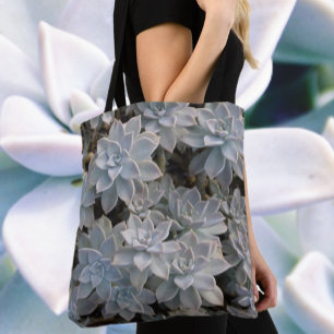 Silvery Blue Gray Succulents Botanical Draagtas