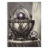 Silvery Cauldron met Paarse Crystal Ball Notitieboek (Voorkant)