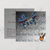 Silvery Colors Masquerade Ball Invitation Kaart (Voorkant / Achterkant)