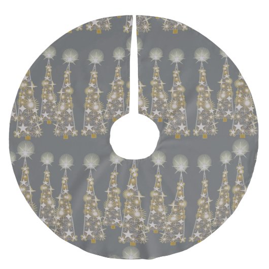 Silvery en gouden kerstbomen kerstboom rok (Voorkant)